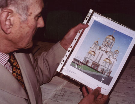 Showing illustration of the future Cathedral